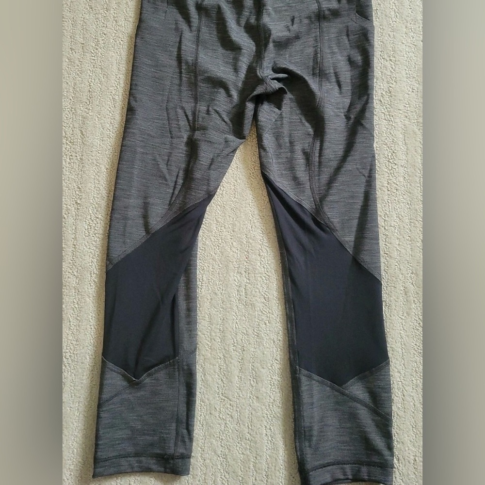 NWT Lululemon Sz 8 Pace Rival HR Crop 22” Gray HBLK/BLK Tight Pant Run Yoga